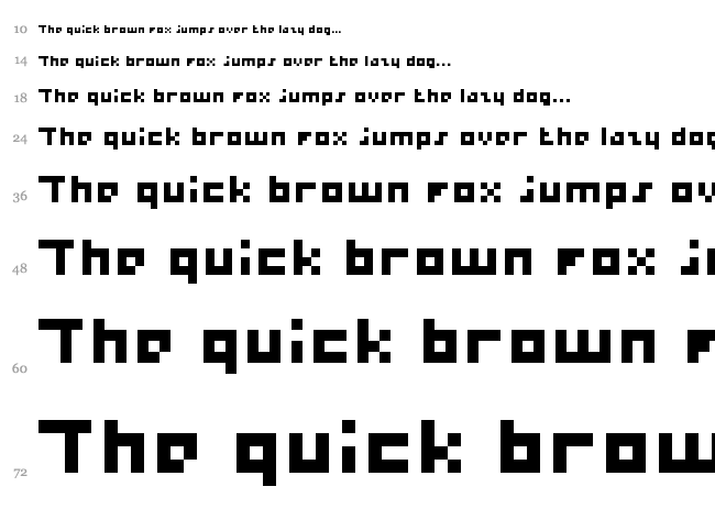 Percy Pixel font waterfall